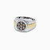 Effy Men's 14K Two-Tone Gold Espresso and White Diamond Ring, 0.97 TCW