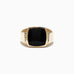 Effy Men's 14K Yellow Gold Black Agate and Diamond Ring, 0.13 TCW