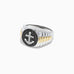 Effy Men's 14K Two Tone Gold Black and White Diamond Anchor Ring, 0.61 TCW