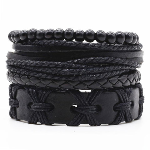 Black Cross Bracelet Set
