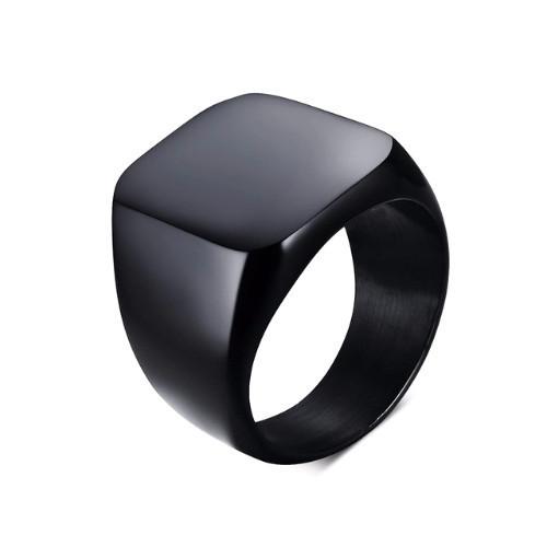 Black Mens Signet Biker Ring