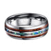 White Tungsten Abalone & Koa Wood Ring