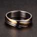 Silver & Gold Candy Stripes Ring Band - Stainless Steel