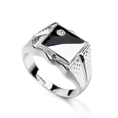 Black & White Pinky Signet Ring