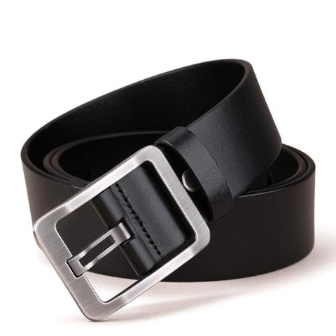 Wide Black Leather Belt