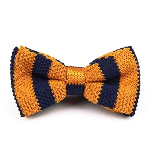 Knitted Bow Tie Navy/Yellow