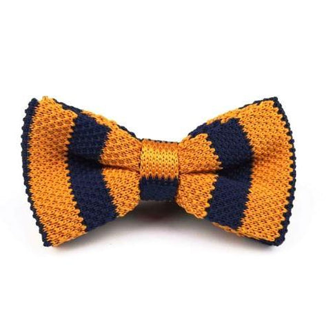 Knitted Bow Tie Navy/Yellow