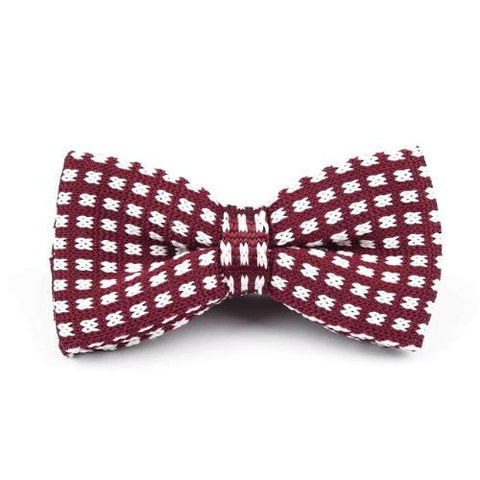 Knitted Bow Tie Red/White