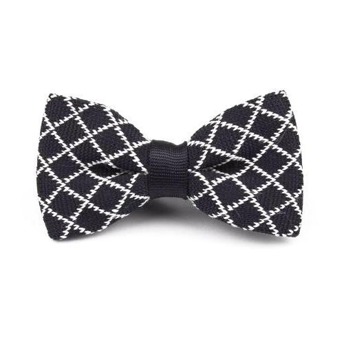Knitted Bow Tie Black/White