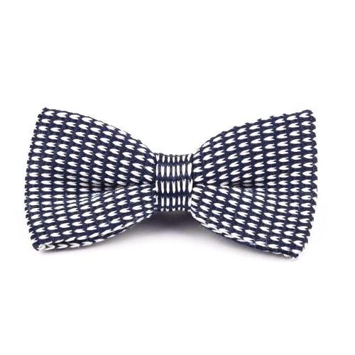 Knitted Bow Tie Blue/White
