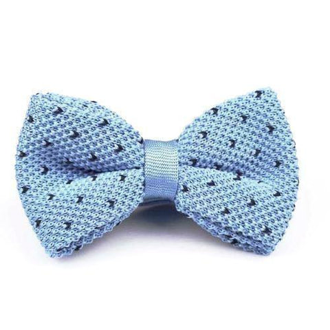 Knitted Bow Tie Sky Blue