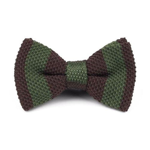 Knitted Bow Tie Brown/Olive