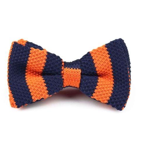 Knitted Bow Tie Navy/Orange