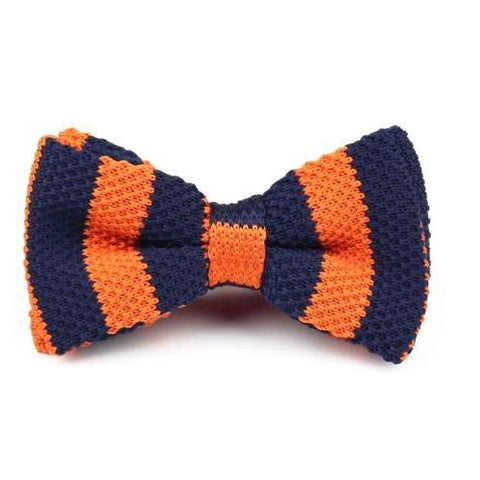 Knitted Bow Tie Navy/Orange