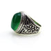 Large Ornate Vintage Silver & Jade Stone Men's Ring