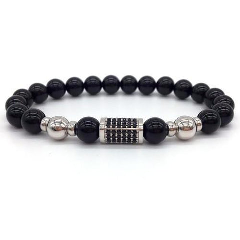 Silver/Black Bar Bracelet