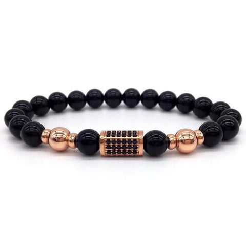 Rose Gold/Black Bar Bracelet
