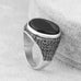 Round Signet Pinky Ring - Silver & Black