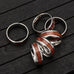 Mahogany Family Tree Ring Band for Men - Wood & Steel Rings