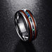 White Tungsten Abalone & Koa Wood Ring