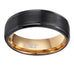 Black & Gold Brushed Ring Band with Gold Inner Shank