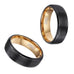 Black & Gold Brushed Ring Band with Gold Inner Shank