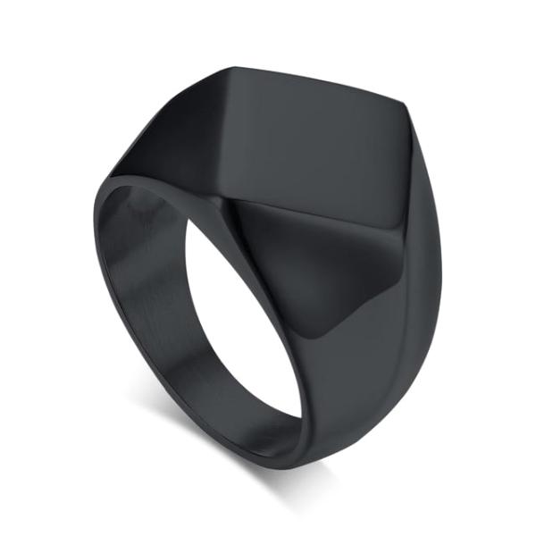 Minimalist Signet Ring Black