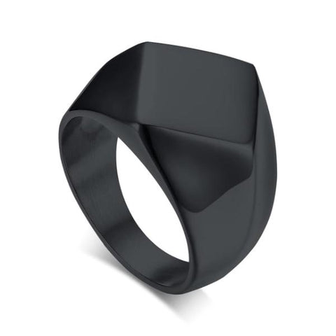 Minimalist Signet Ring Black