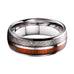 Gibeon Meteorite & Wood Ring Band - Silver Stainless Steel