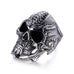 Large Helter Skelter Skull Ring Silver