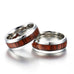Silver Wood Inlay Ring Band for Men