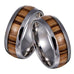 Silver Light Wood Inlay Ring