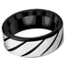 Black Striped Stainless Steel Ring