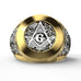 Men's Two-Tone Masonic G Compass Symbol Ring