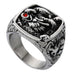 Gothic Dragon Signet Ring Silver