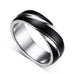 Silver & Gold Candy Stripes Ring Band - Stainless Steel