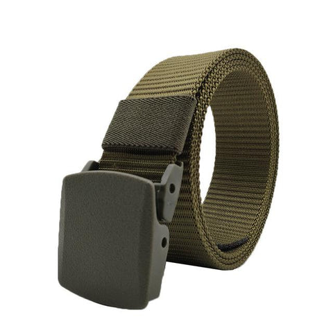 Army Green Web Belt With Plastic Buckle