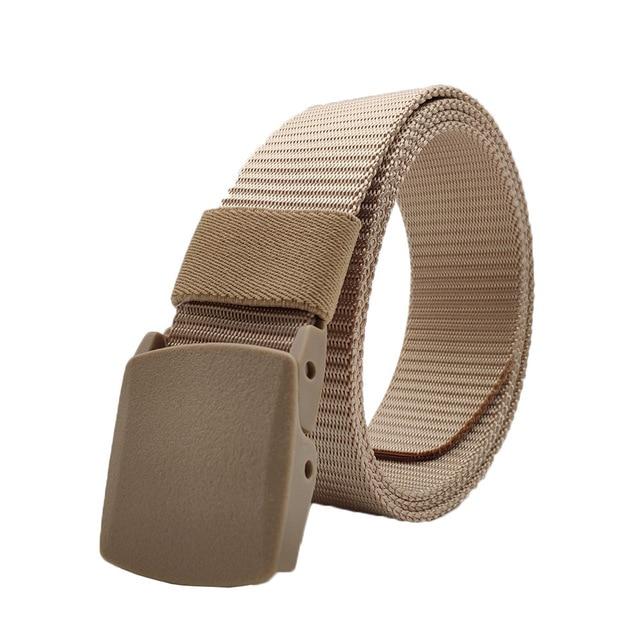 Beige Web Belt With Plastic Buckle