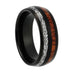 Black Dual Textured Meteor & Wood Ring Band