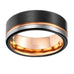 Black & Rose Gold Tungsten Wedding Ring for Men