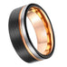Black & Rose Gold Tungsten Wedding Ring for Men