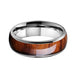 Silver Koa Wood Tungsten Ring