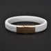 White & Rose Gold Braided Leather Bracelet