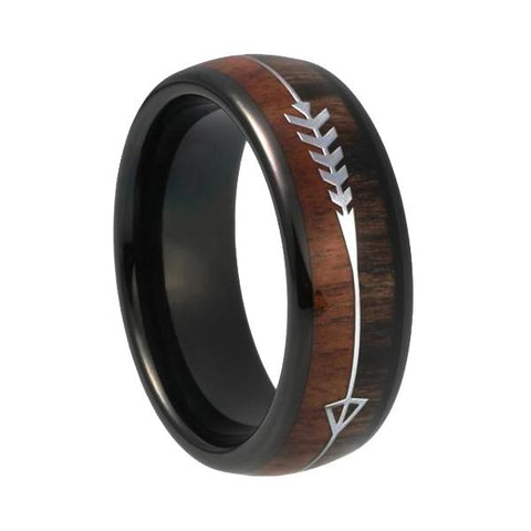 Two-Tone Black Wood Ring