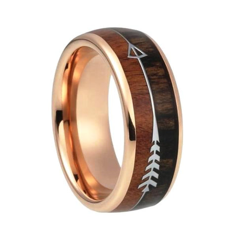 Two-Tone Rose Gold Wood Ring