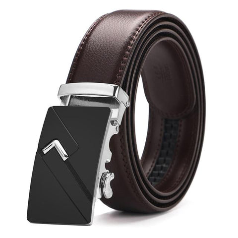 Brown & Silver Leather Suit Belt