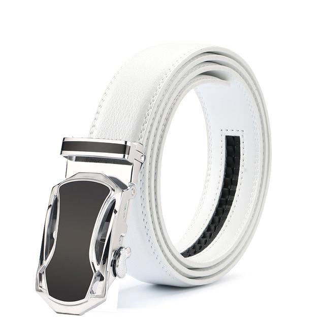 White & Silver Leather Suit Belt