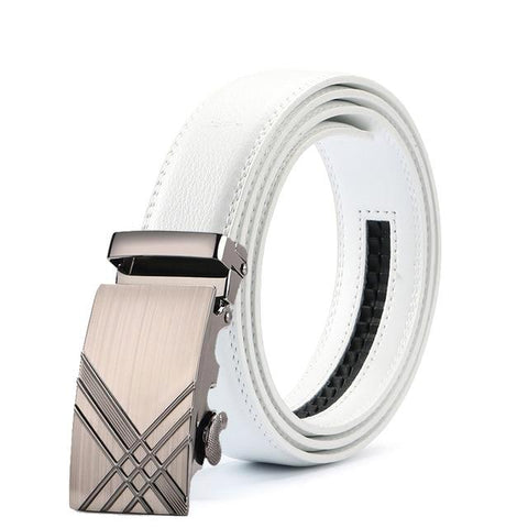 White Leather Suit Belt