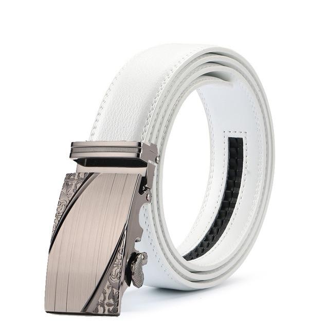 White Leather Suit Belt