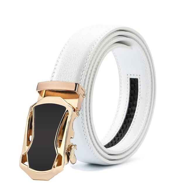 White & Gold Leather Suit Belt
